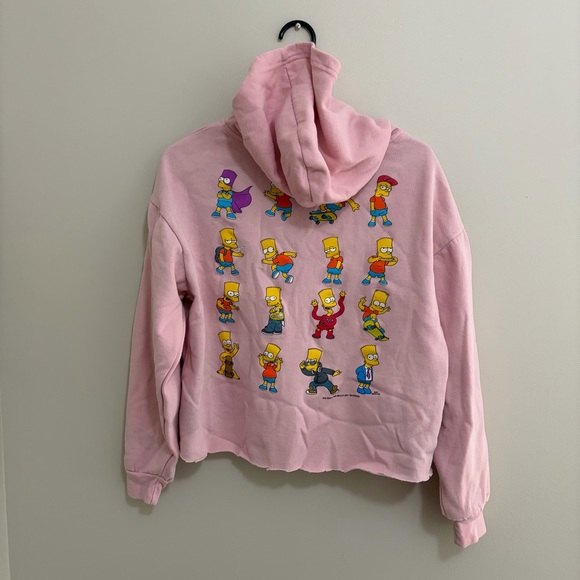 Freeze Tops - 90s Freeze Juniors Pink The Simpsons Cartoon Character Jacket Medium
